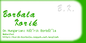 borbala korik business card